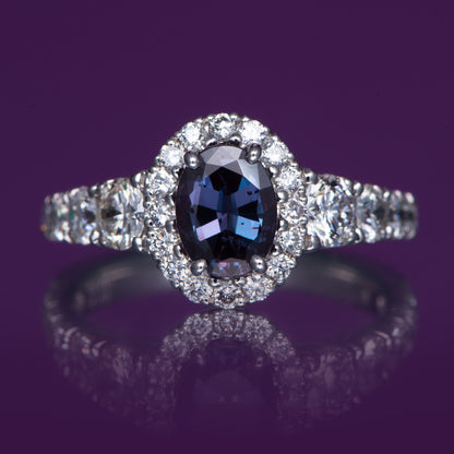 0.88ct アレキサンドライトダイヤモンドリング Al 0.88ct D1.19ct Pt950 プラチナ製