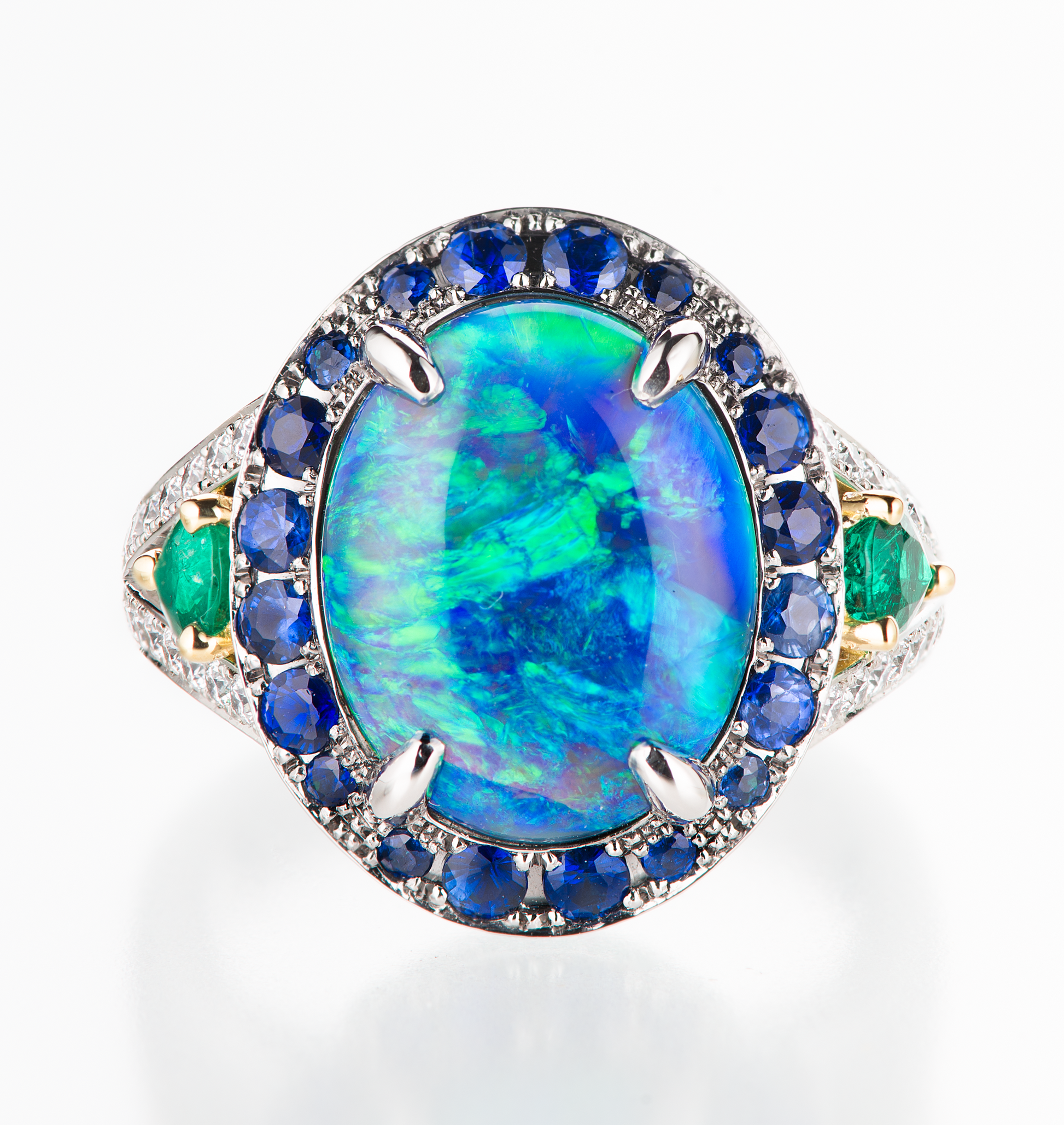 5ct ブラックオパールプラチナリング O:5.41ct E:1.02 S:0.73 D