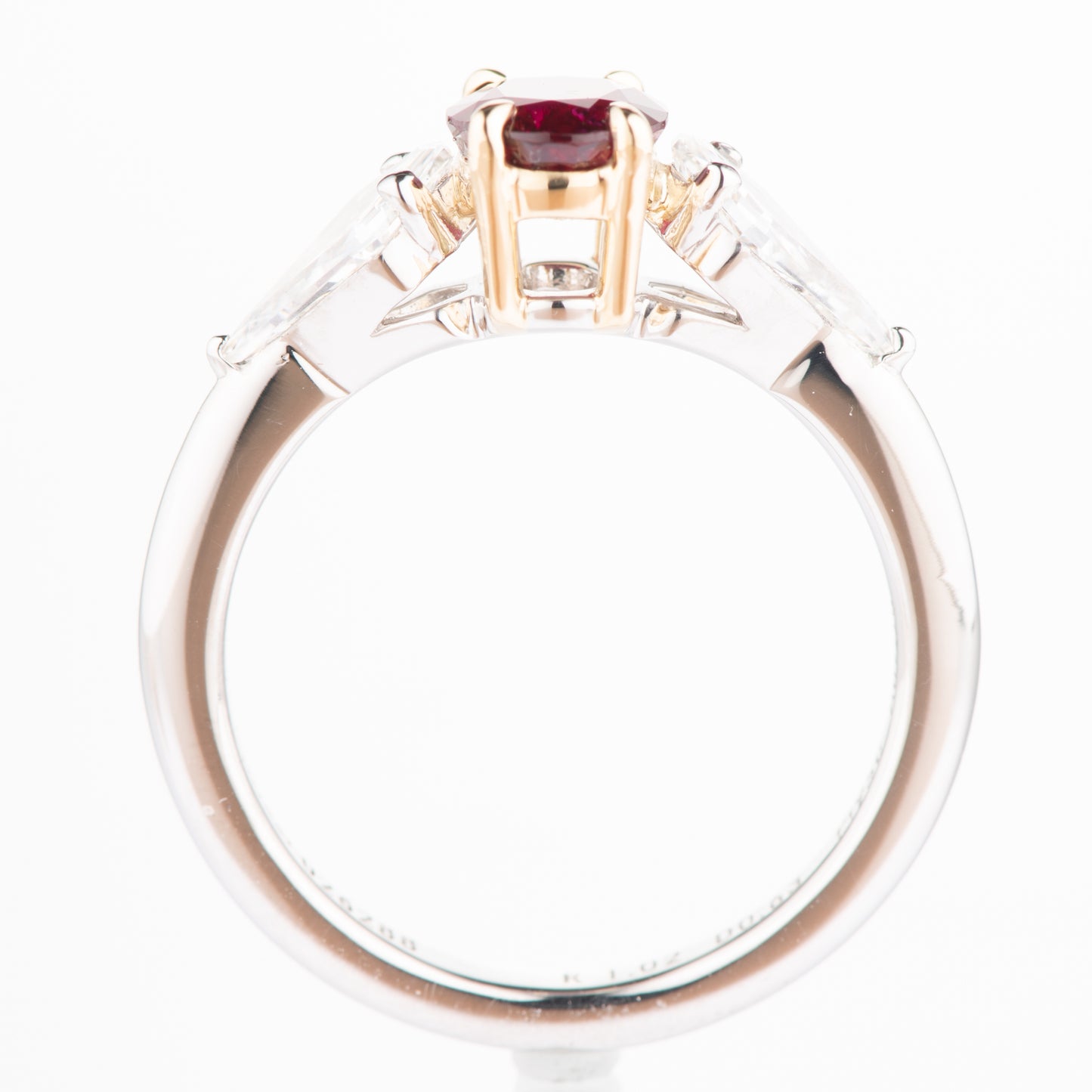 トリロジー　ビルマ産1ctピジョンブラッド　オーバルカット ルビーリング プラチナ950リング　写真3