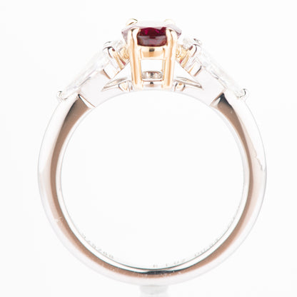 トリロジー　ビルマ産1ctピジョンブラッド　オーバルカット ルビーリング プラチナ950リング　写真3