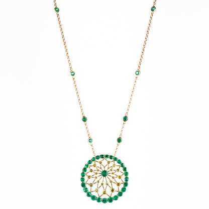 4ctコロンビア産エメラルド イエローゴールドペンダント E:4.18ct D:1.33ct K18YG