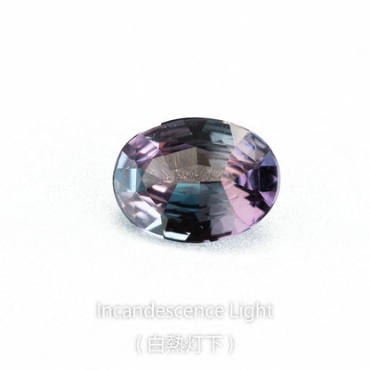 アレキサンドライト 0.33ct 白熱灯下でのカラーチェンジ