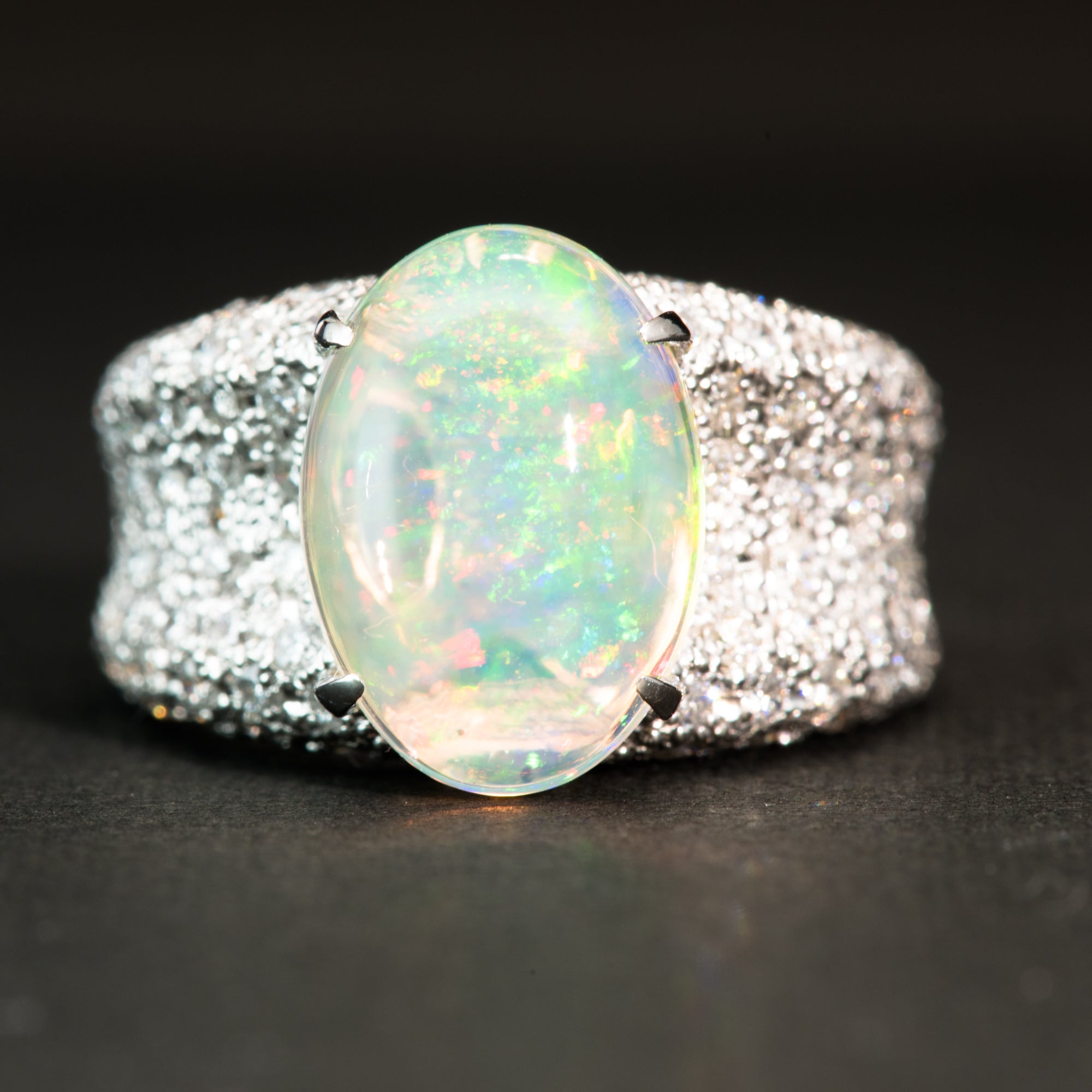 メキシコオパールプラチナリング MO 3.67ct D:1.05ct Pt900 – ZUISHO