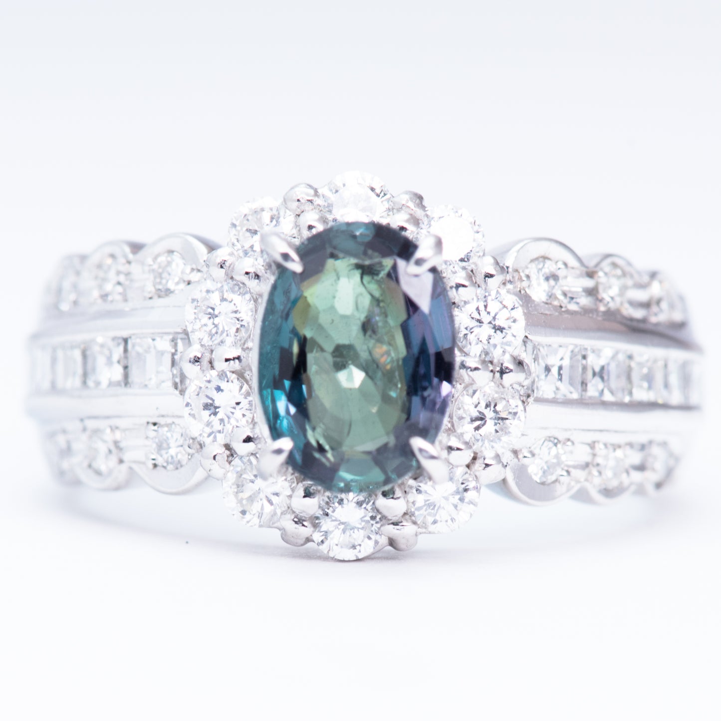 1.3ct アレキサンドライトリング Al 1.30ct D0.80ct Pt900