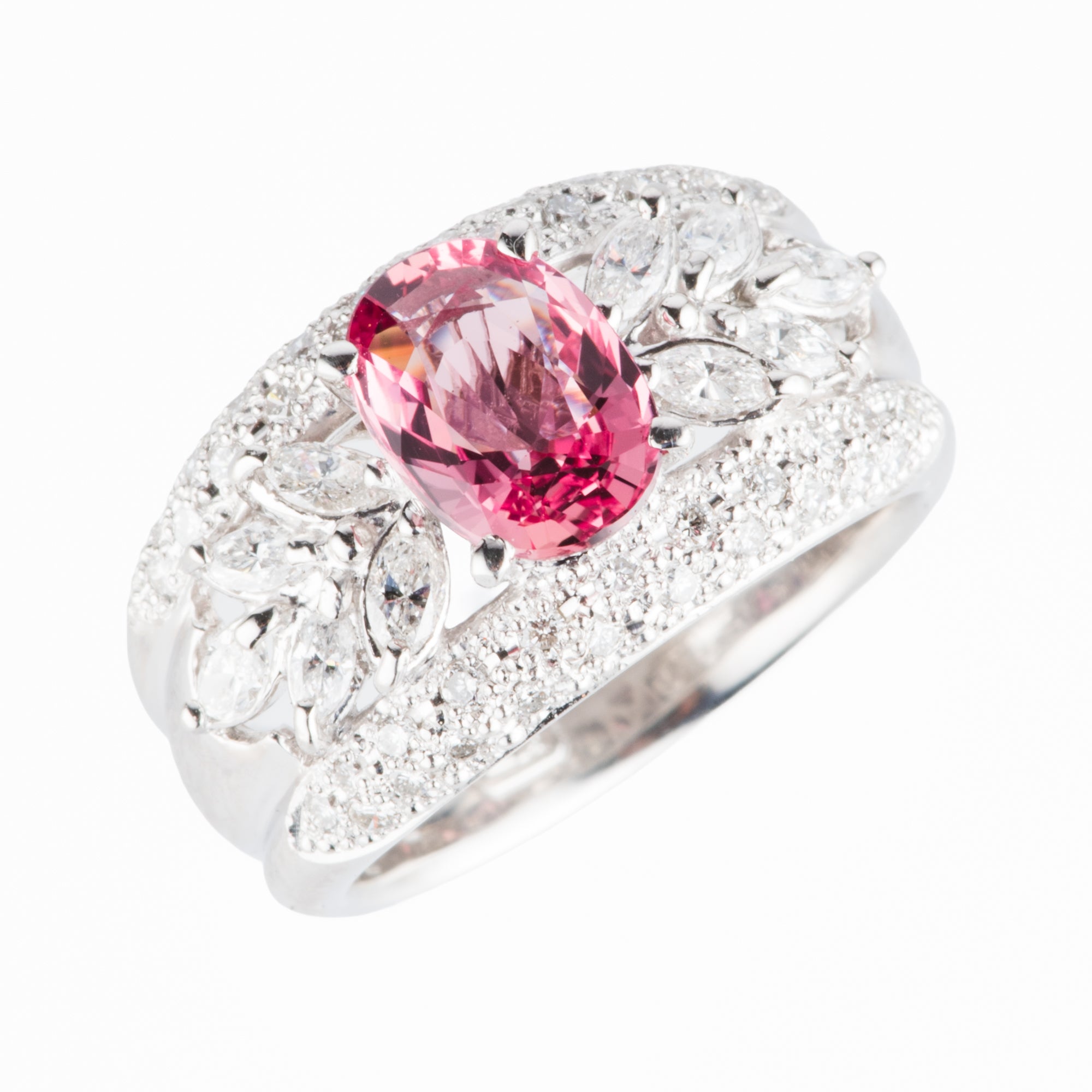 1.87ct パパラチアサファイアxダイヤモンドプラチナ製リング（1.87ct
