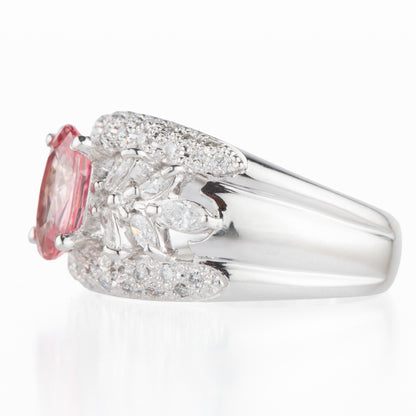 1.87ct パパラチアサファイアxダイヤモンドプラチナ製リング（1.87ct　D0.82ct Pt900）GIA