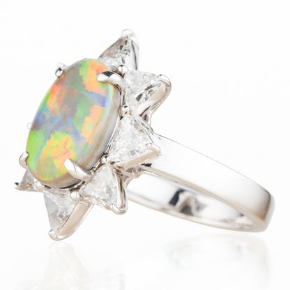 2.87ct セミブラックオパールダイヤモンドプラチナリング