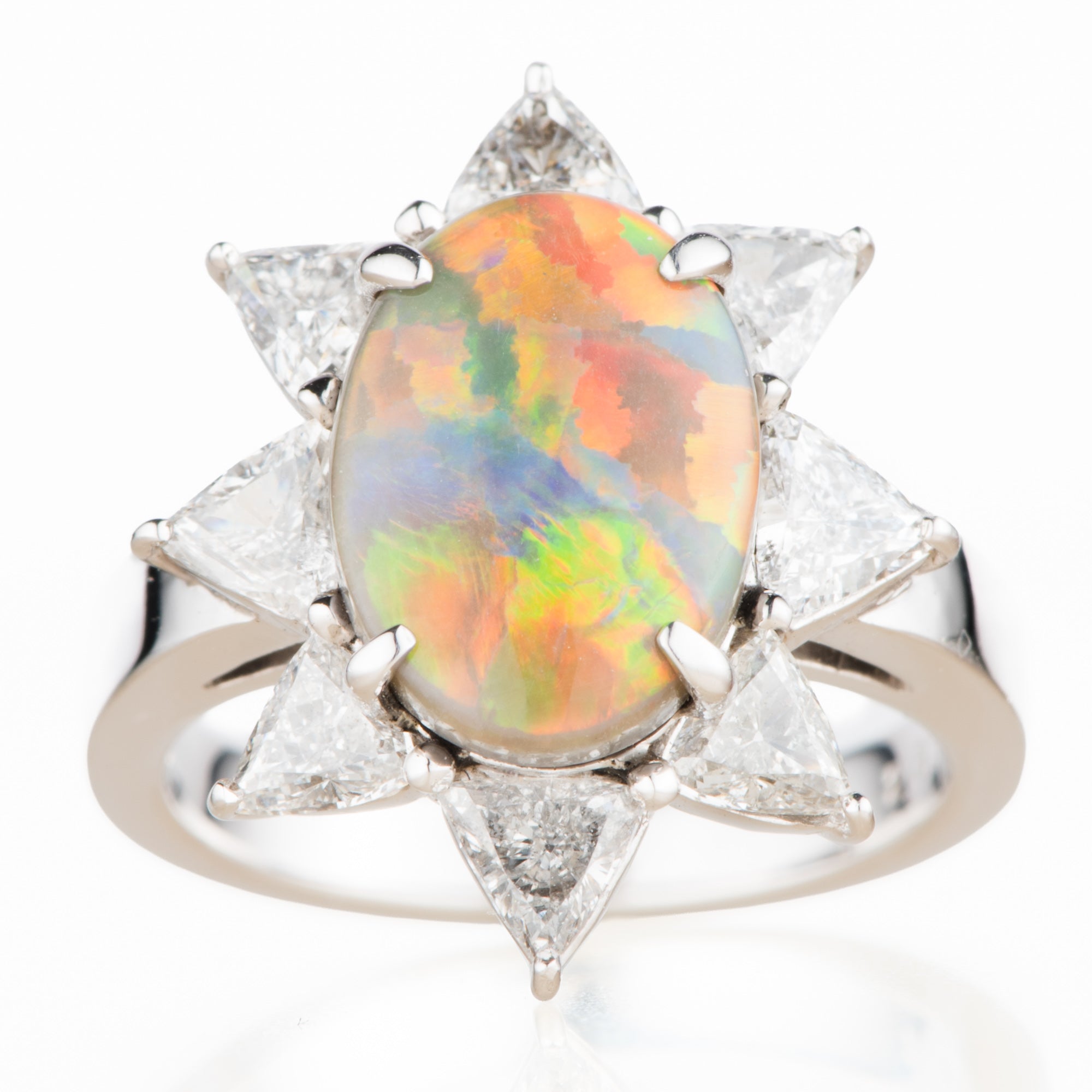 2.87ct セミブラックオパールダイヤモンドプラチナリング