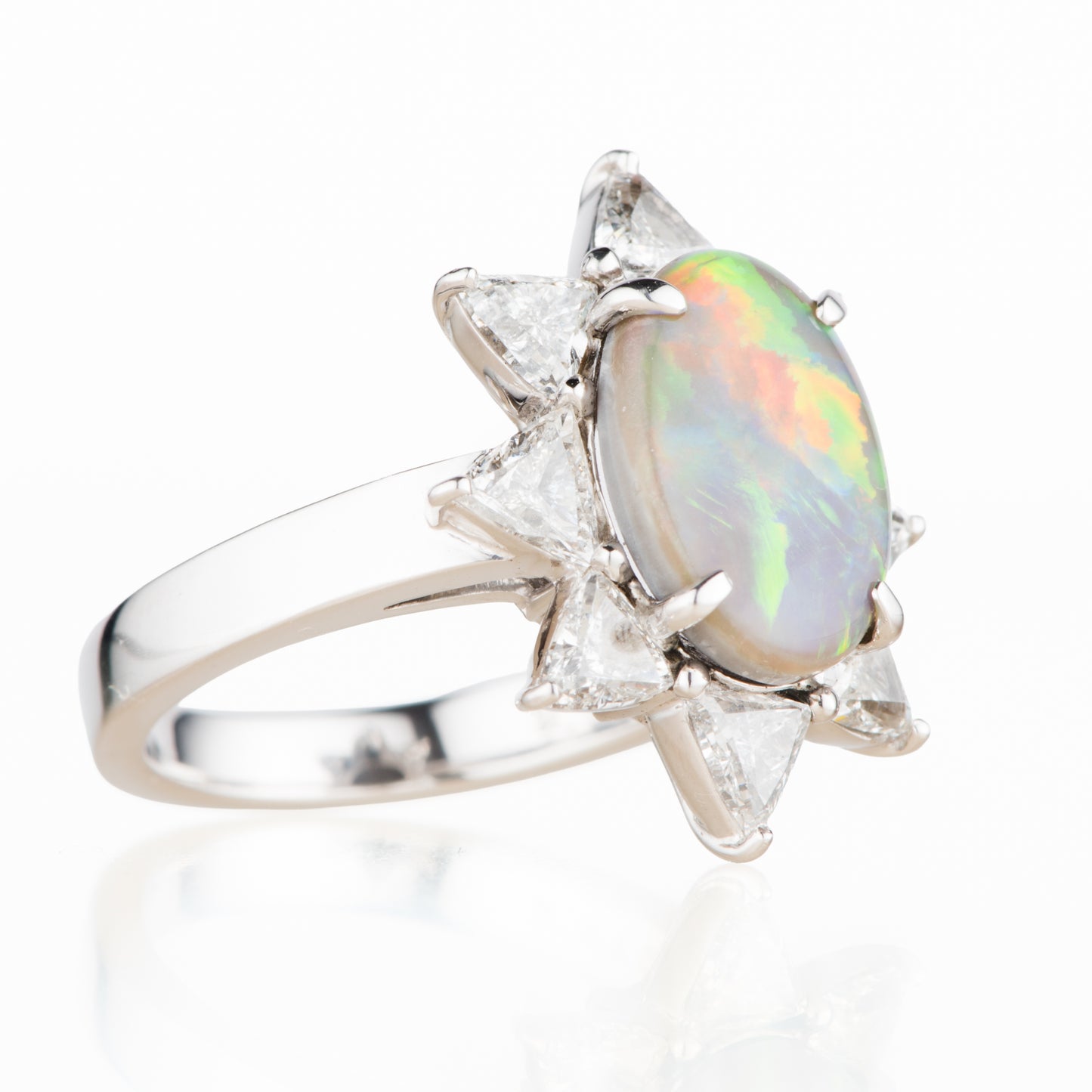 2.87ct セミブラックオパールダイヤモンドプラチナリング