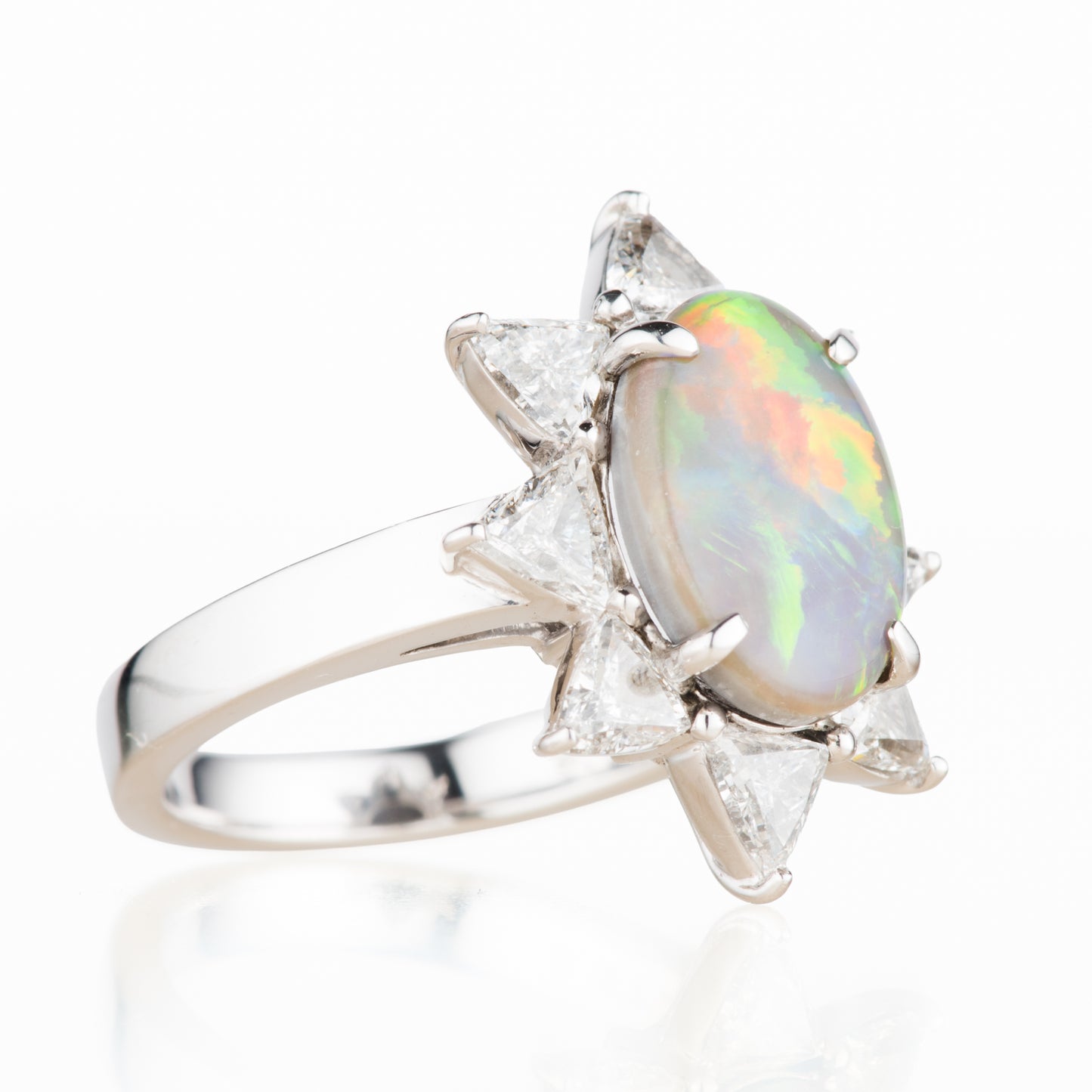 2.87ct セミブラックオパールダイヤモンドプラチナリング