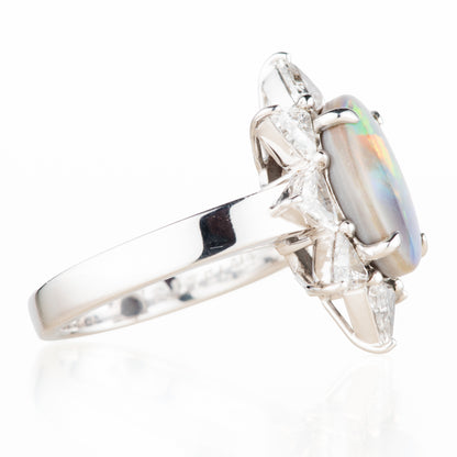 2.87ct セミブラックオパールダイヤモンドプラチナリング