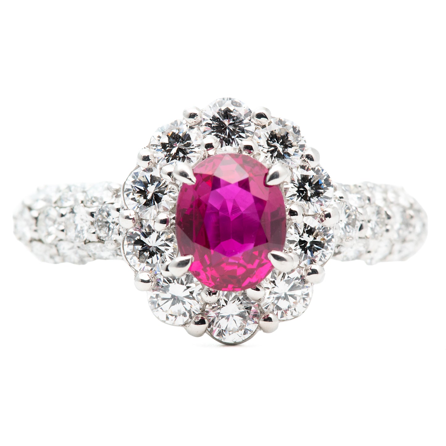 ルビープラチナリング R: 1.01ct D:1.13ct Pt900