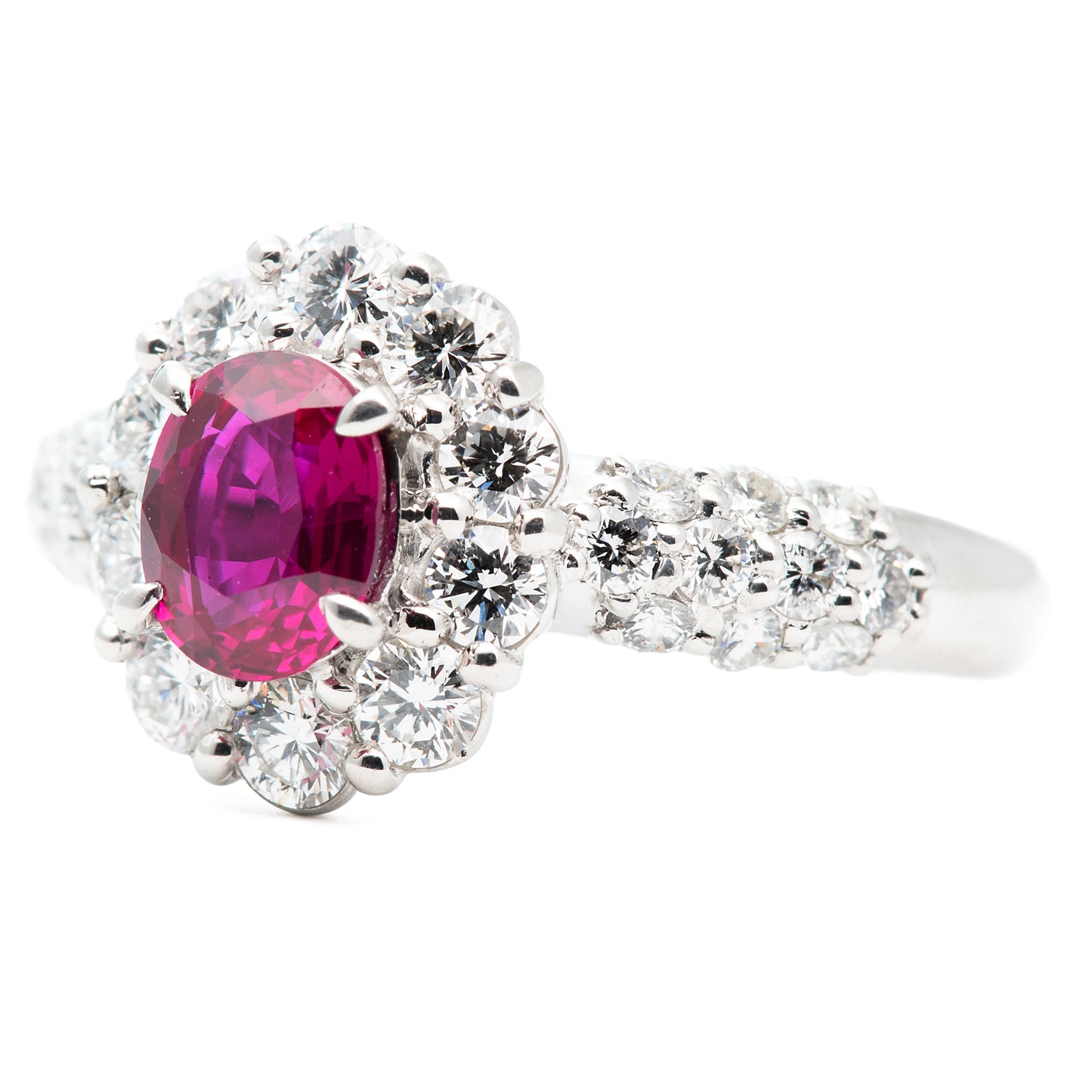 ルビープラチナリング R: 1.01ct D:1.13ct Pt900