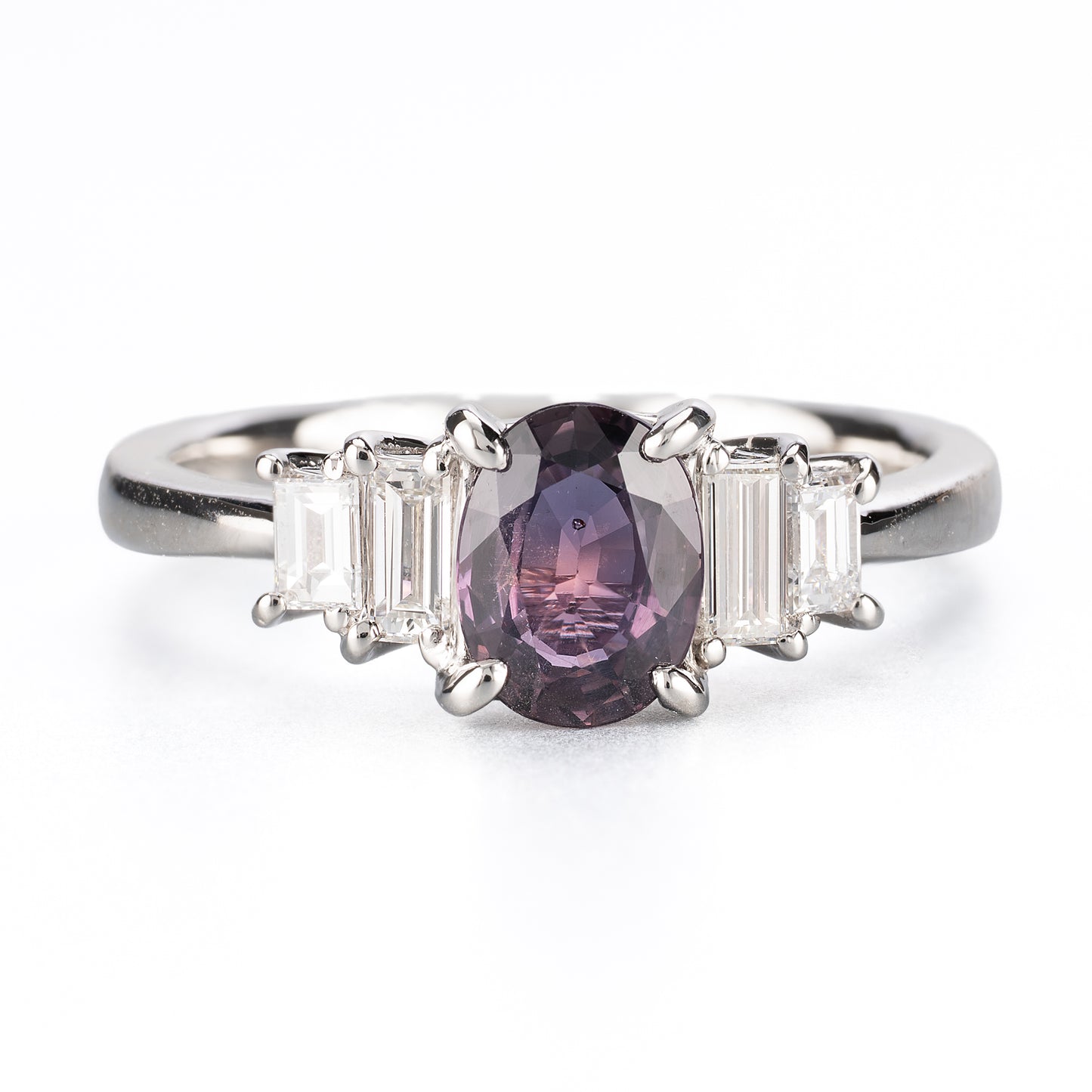 Pt900 タンザニア産 非加熱サファイア 1.04ct ダイヤモンド 0.36ct (G/VS) リング（GIA鑑別付）