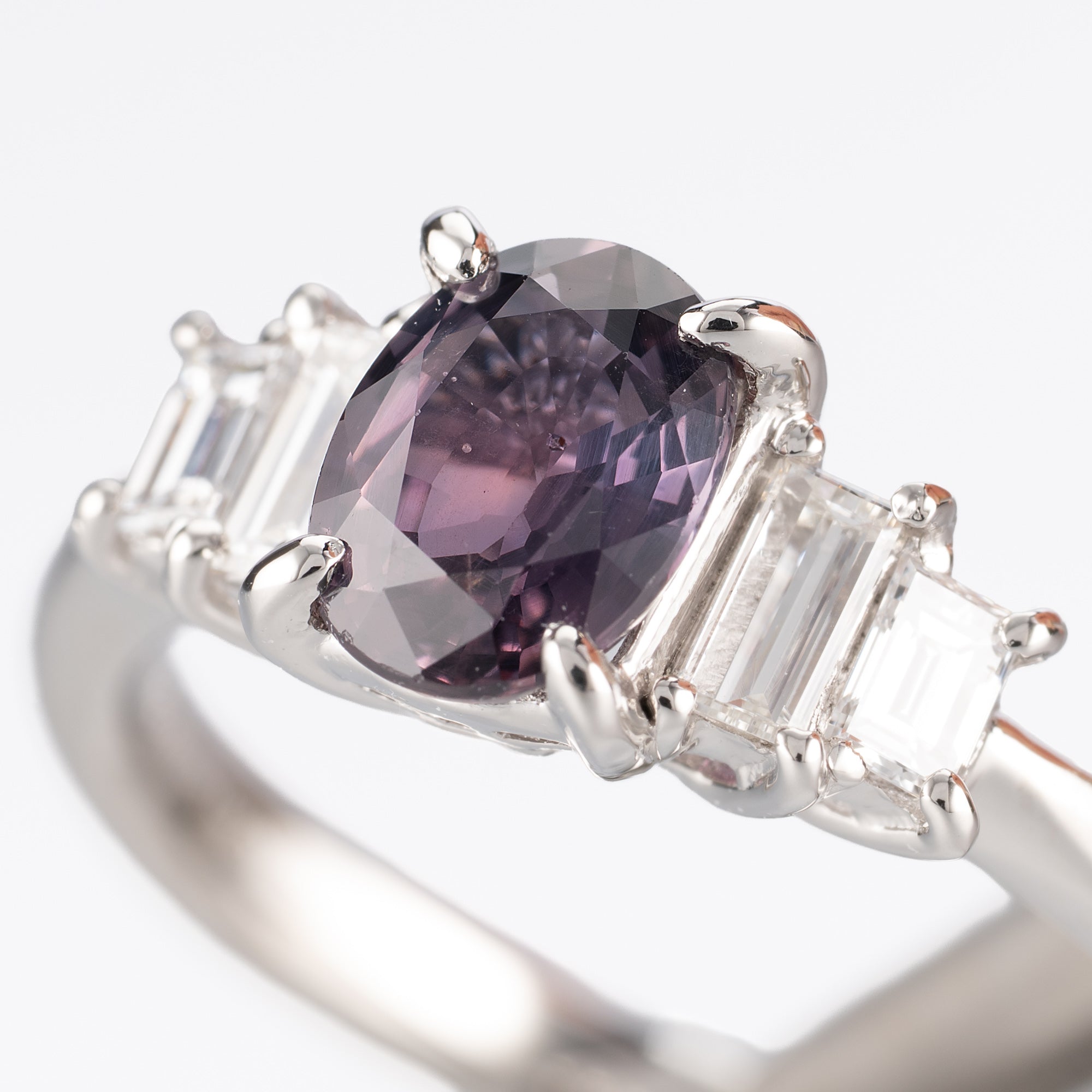 Pt900 タンザニア産 非加熱サファイア 1.04ct ダイヤモンド 0.36ct (G