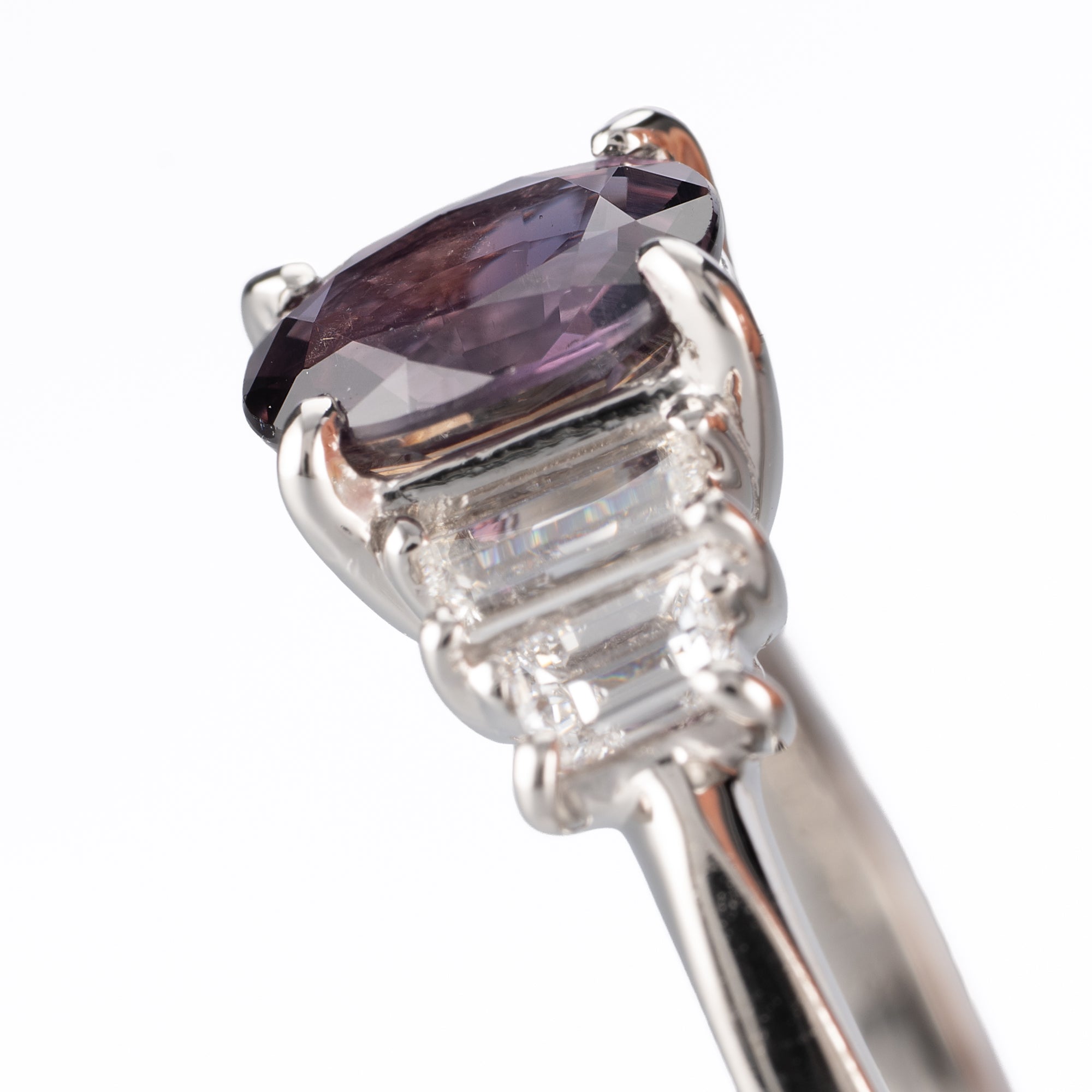 Pt900 タンザニア産 非加熱サファイア 1.04ct ダイヤモンド 0.36ct (G