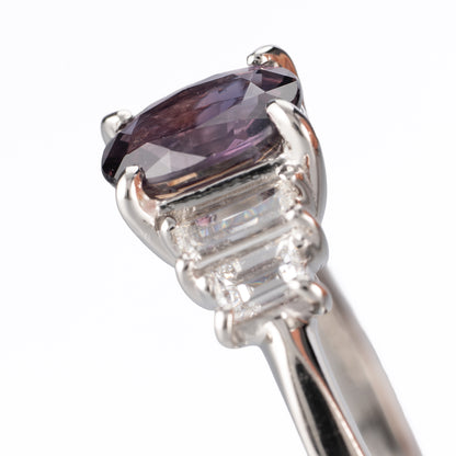 Pt900 タンザニア産 非加熱サファイア 1.04ct ダイヤモンド 0.36ct (G/VS) リング（GIA鑑別付）