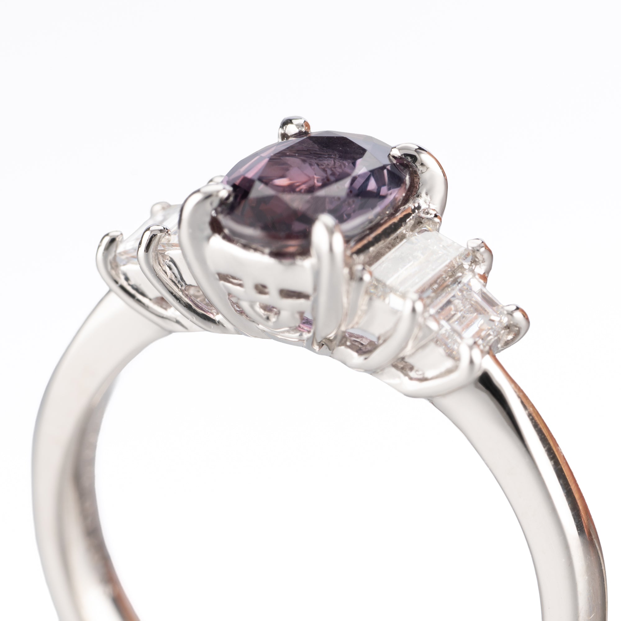 Pt900 タンザニア産 非加熱サファイア 1.04ct ダイヤモンド 0.36ct (G