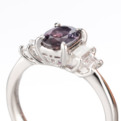 Pt900 タンザニア産 非加熱サファイア 1.04ct ダイヤモンド 0.36ct (G/VS) リング（GIA鑑別付）