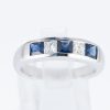 ライン サファイアxダイヤモンド プラチナリング S: 0.83 ct D: 0.3ct Pt900