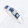 ライン サファイアxダイヤモンド プラチナリング S: 0.83 ct D: 0.3ct Pt900