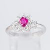 ルビーxダイヤモンド プラチナリング R: 0.4 ct D: 0.3ct Pt900 - 画像 (2)