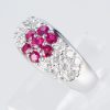 ルビーxダイヤモンド プラチナリング R: 0.78 ct D: 1ct Pt900 フラワー