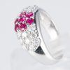 ルビーxダイヤモンド プラチナリング R: 0.78 ct D: 1ct Pt900 フラワー