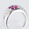 ルビーxダイヤモンド プラチナリング R: 0.78 ct D: 1ct Pt900 フラワー