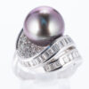 タヒチパールxダイヤモンド プラチナリング P: 12.5mm D: 1.58ct Pt900