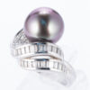 タヒチパールxダイヤモンド プラチナリング P: 12.5mm D: 1.58ct Pt900