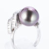 タヒチパールxダイヤモンド プラチナリング P: 12.5mm D: 1.58ct Pt900