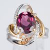 ガーネットxダイヤモンド プラチナリング G: 4.47 ct D: 0.2ct Pt900 - 画像 (2)