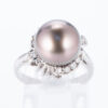 タヒチパールxダイヤモンド プラチナリング P: 11.8mm D: 0.17ct Pt900