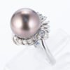 タヒチパールxダイヤモンド プラチナリング P: 11.8mm D: 0.17ct Pt900