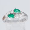 エメラルドxダイヤモンド プラチナリング E: 0.52 ct D: 0.36ct Pt900 - 画像 (2)
