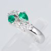 エメラルドxダイヤモンド プラチナリング E: 0.52 ct D: 0.36ct Pt900 - 画像 (3)
