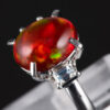 スリーストン メキシコオパールxダイヤモンド プラチナリング MO: 4.32 ct D: 0.43ct Pt900
