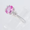 ピンクサファイアxダイヤモンド プラチナリング PS: 1.24 ct D: 0.32ct Pt900 - 画像 (3)