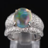 パヴェ メキシコオパールxダイヤモンド プラチナリング MO: 3.12 ct D: 0.93ct Pt900