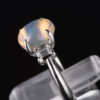 スリーストン メキシコオパールxダイヤモンド プラチナリング MO: 2.12 ct D: 0.31ct Pt900