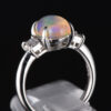 スリーストン メキシコオパールxダイヤモンド プラチナリング MO: 2.12 ct D: 0.31ct Pt900