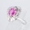 ピンクサファイアxダイヤモンド プラチナリング PS: 0.88 ct D: 0.65ct Pt900 - 画像 (3)