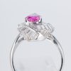 ピンクサファイアxダイヤモンド プラチナリング PS: 0.88 ct D: 0.65ct Pt900 - 画像 (5)