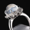 ハロー ブルームーンxダイヤモンド プラチナリング Bm: 5.1 ct D: 0.59ct Pt900