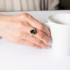 クロムトルマリンxダイヤモンド プラチナリング CrT: 3.45 ct D: 0.51ct Pt900