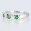 ラインリング グリーンガーネット x ダイヤモンド プラチナリング GG: 0.47 ct D: 0.26ct Pt900 - 画像 (2)