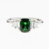 1ct グリーンガーネットプラチナリング(GG:1.18ct D:0.40ct Pt900)