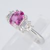 ピンクサファイアxダイヤモンド プラチナリング PS: 1.23 ct D: 0.37ct Pt900 - 画像 (3)
