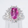 ハローリング ピンクサファイアxダイヤモンド プラチナリング PS: 3.29 ct D: 1.43ct Pt900